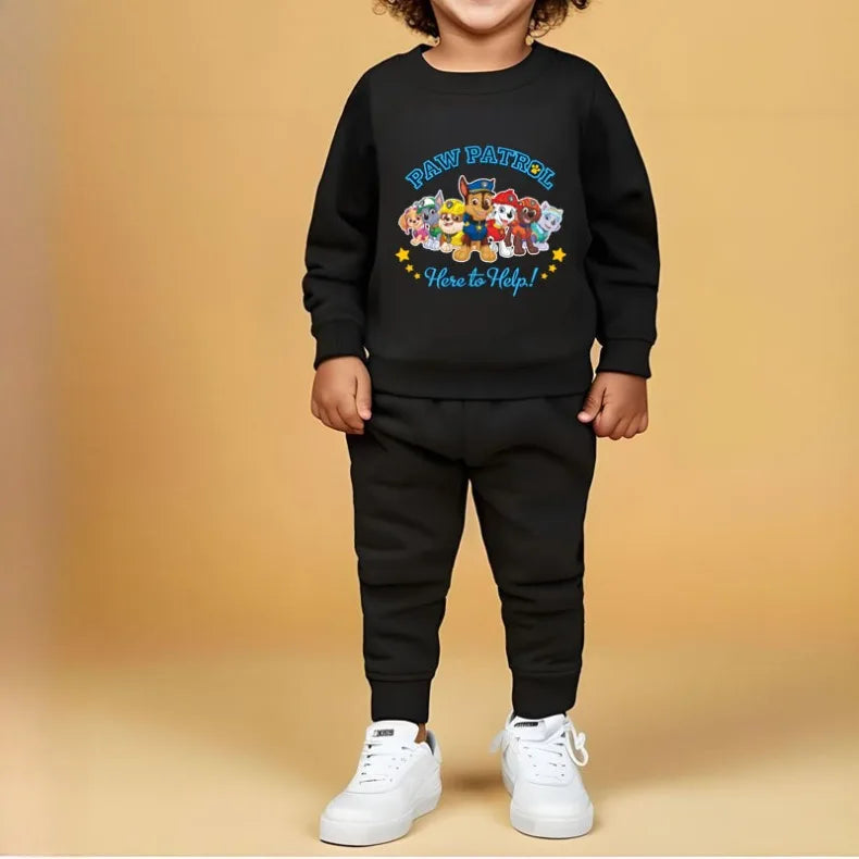PAW Patrol-Conjunto de sudaderas con capucha para niños, Jersey informal y pantalón de chándal, traje de dos piezas, chándal deportivo para niño, primavera y otoño