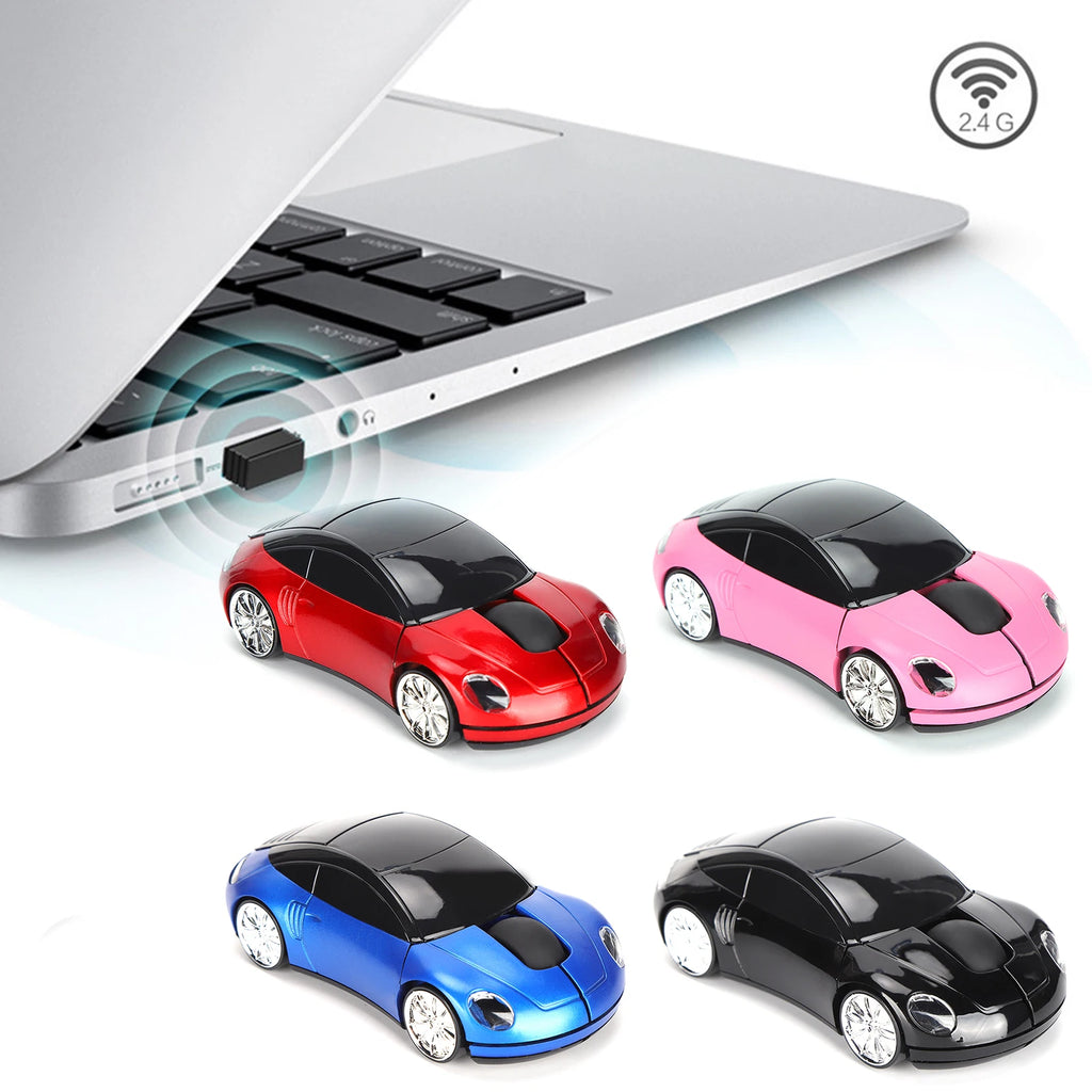 Ratón inalámbrico inteligente en forma de coche, portátil, 2,4G, inalámbrico, con receptor USB, para oficina, ordenador portátil, tableta