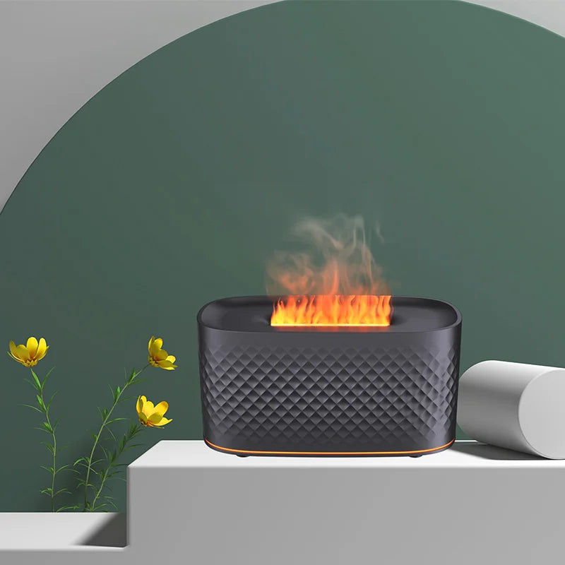 Nueva lámpara de ambiente colorida USB, máquina de aromaterapia de escritorio para el hogar y la Oficina, humidificador creativo de llama con grietas, pulverizador de atomización de aire