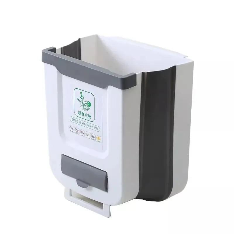 Cubo de basura plegable de cocina de 7L/10L, cubo de basura montado en la pared, cubo de basura montado en puerta de armario de cocina, cubo de basura plegable para vehículos