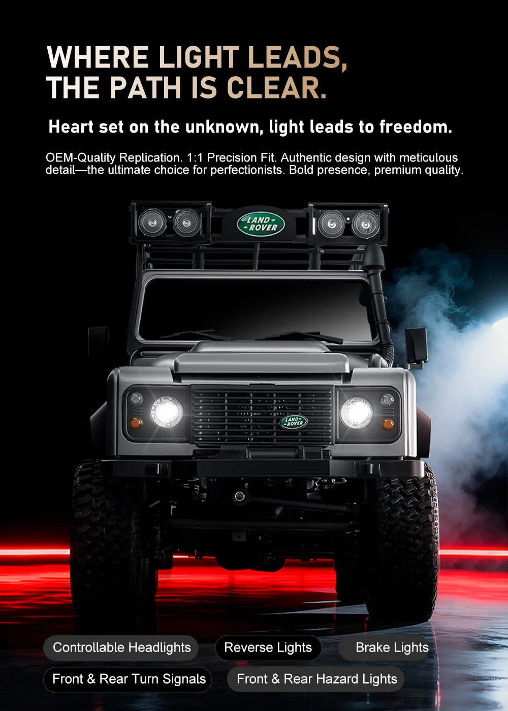 Auto RC Crawler 1/18 4WD Todoterreno con Luces LED
