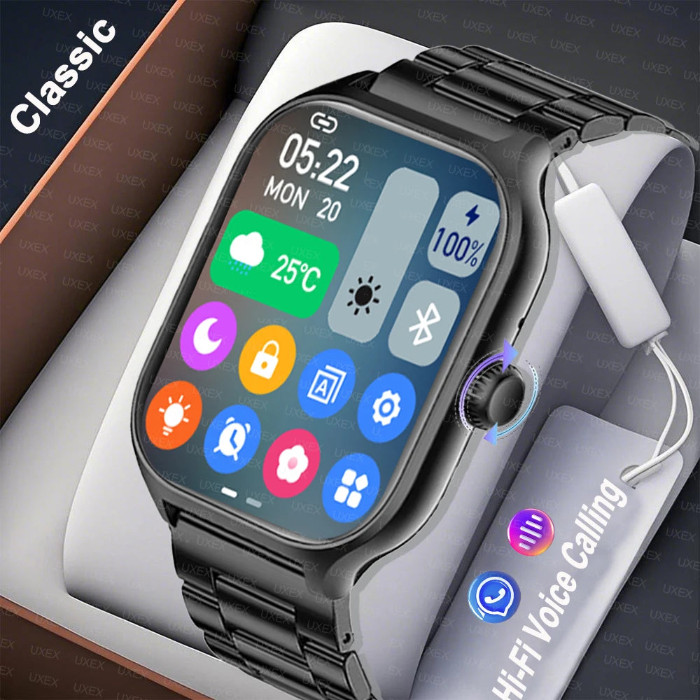 Reloj inteligente Plus para hombres y mujeres, reloj deportivo con pantalla completamente táctil, llamada Bluetooth, teléfono Android, reloj inteligente multidial Digital