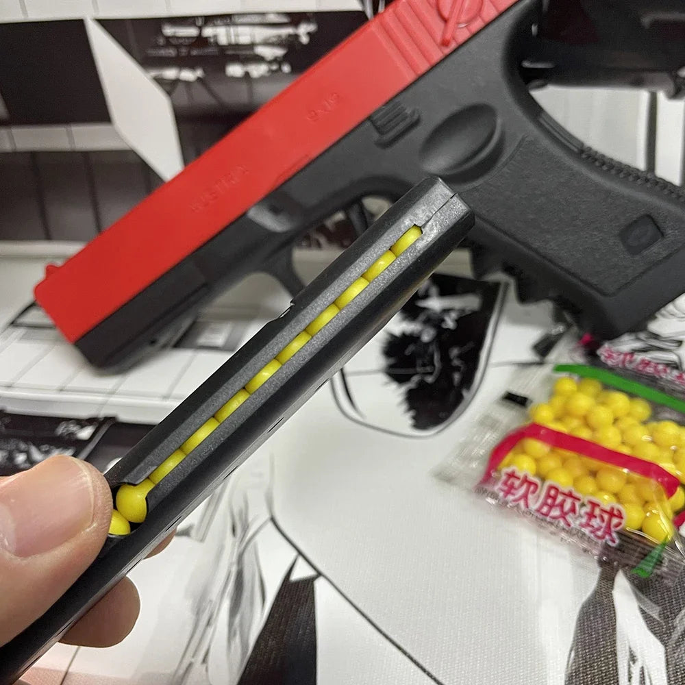 Pistola de balas suaves Airsoft Manual G17, pistola de juguete, revista inferior con láser, deportes al aire libre, arma de juego CS para niños y adultos, regalo