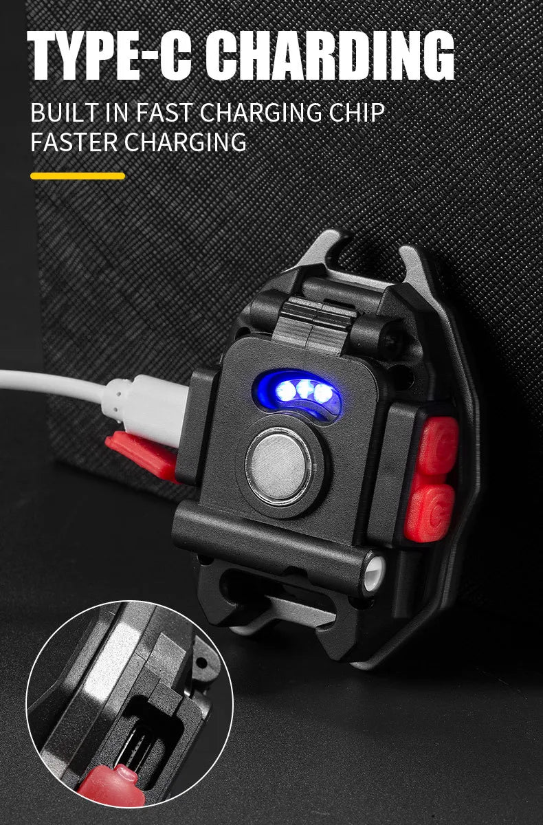 Mini Linterna LED 1500LM Recargable USB Llavero Soporte Magnético