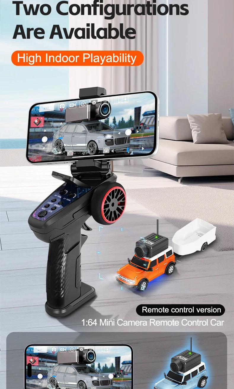 Mini Coche RC 1:64 WLtoys con Cámara FPV HD y Giroscopio