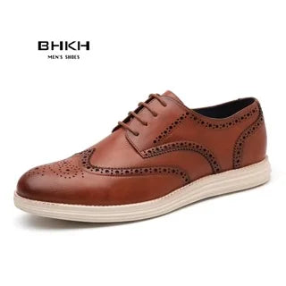 BHKH zapatillas de deporte masculinas Otoño/Invierno traf zapatos casuales de cuero para hombres trabajo de negocios Oficina zapatos de vestir con cordones para hombres talla 47