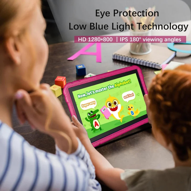 Gran oferta tableta Android 13 de 10,1 pulgadas para niños, funda de silicona de regalo tipo C, 4GB de RAM, 64GB de ROM, Allwinner A523, CPU de 8 núcleos, 6000mAh