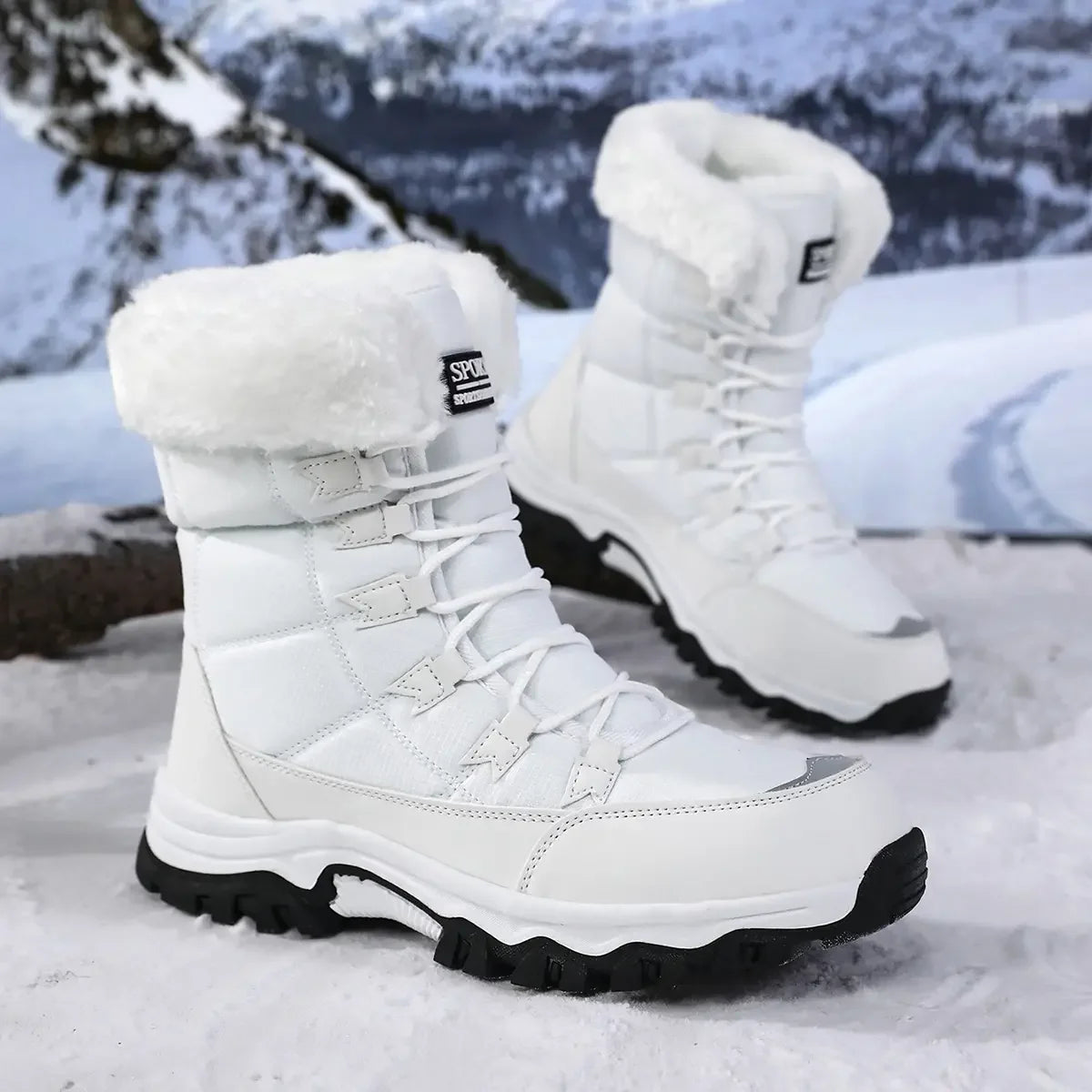 Botas de nieve para mujer forradas de felpa antideslizantes y cálidas