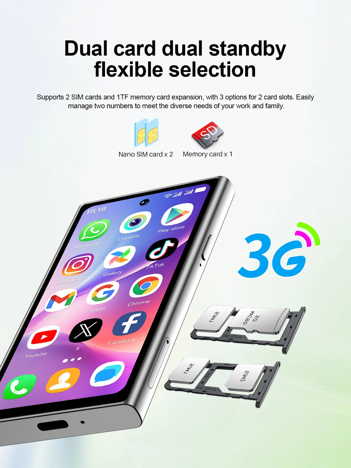 SERVO S27 MINI Android Palm Smartphone 3G WCDMA RAM 2GB ROM 16GB Google Play Desbloqueo facial Dual SIM Pantalla de 4,0 "Mini teléfonos inteligentes