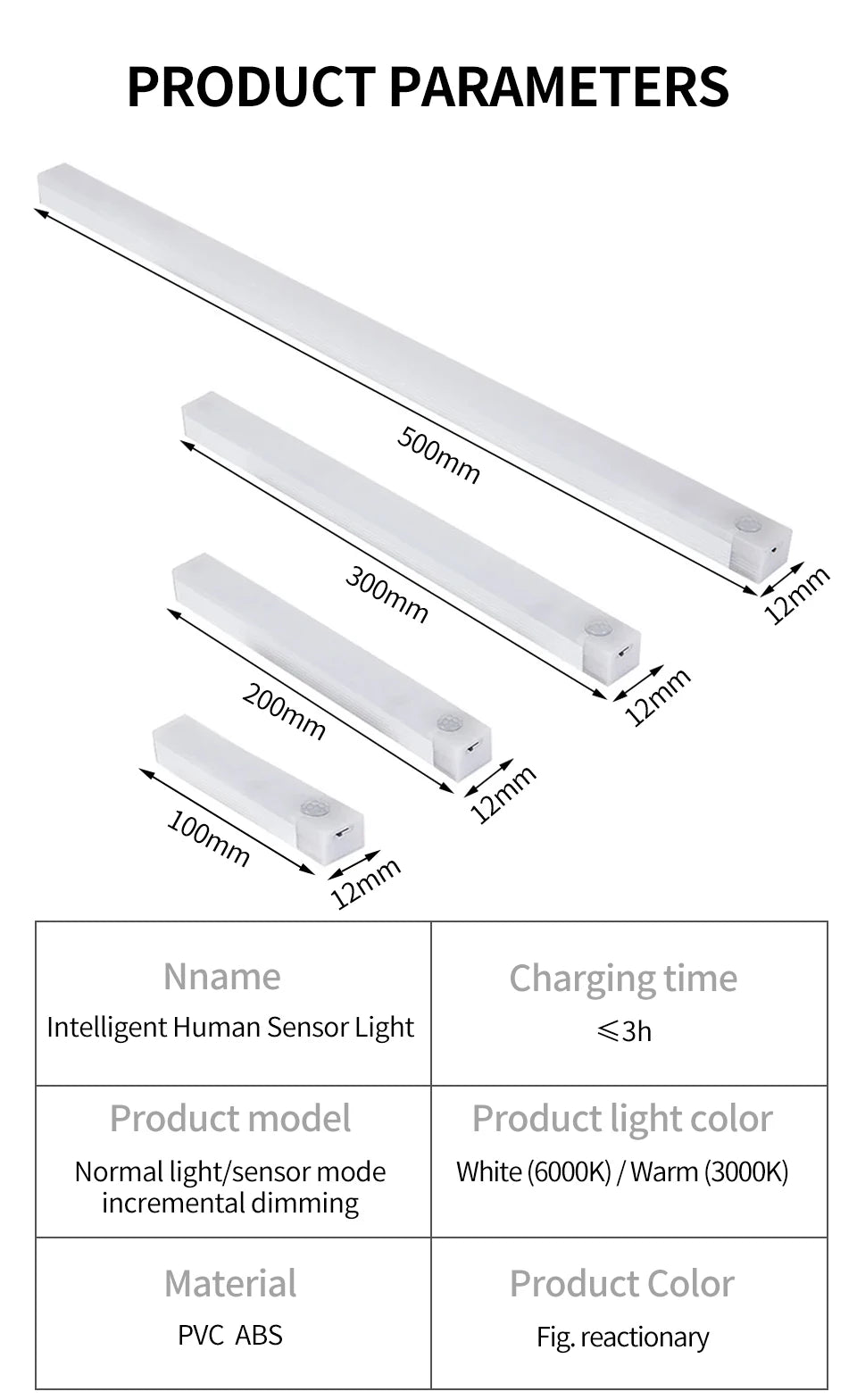 Luz LED Nocturna con Sensor de Movimiento para Armario