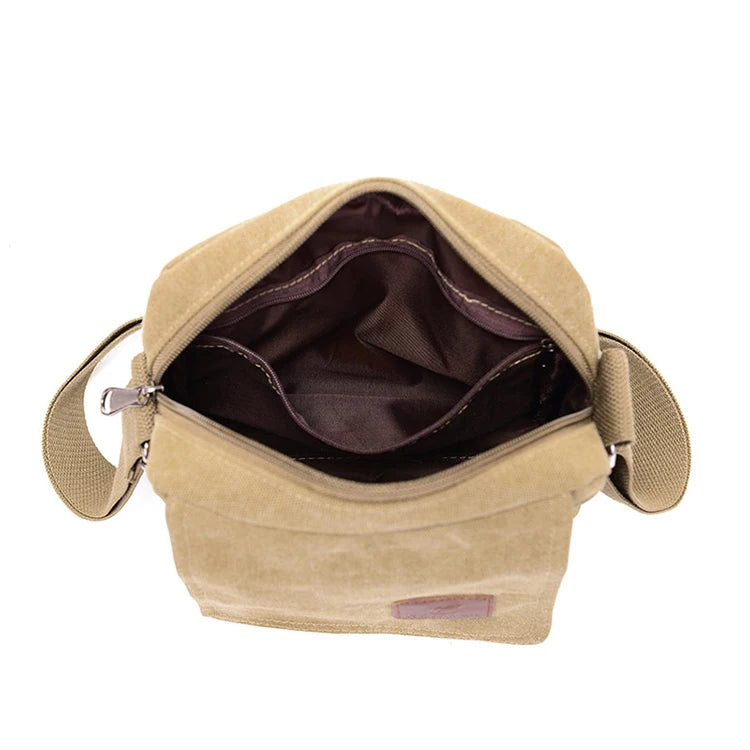 Bolso Cruzado de Lona Retro para Hombre - Casual para el Día a Día