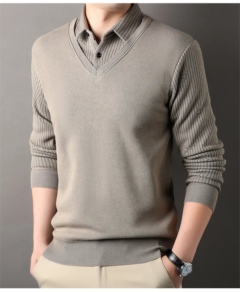 Suéter de Punto a Cuadros para Hombre | Cuello Cuadrado