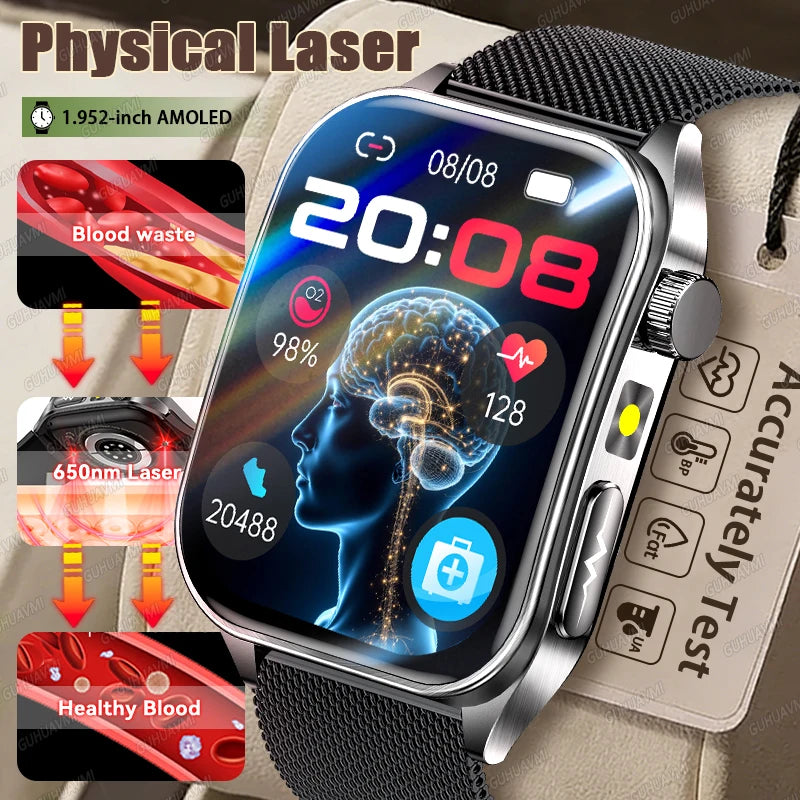 Reloj Inteligente Terapia Láser Monitor de Salud