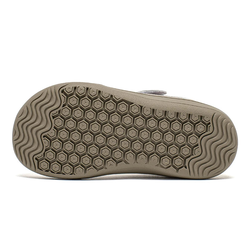 HOBIBEAR Zapatos descalzos con punta ancha para niños, zapatillas informales minimalistas con gancho y bucle, zapatos de malla transpirables sin caída