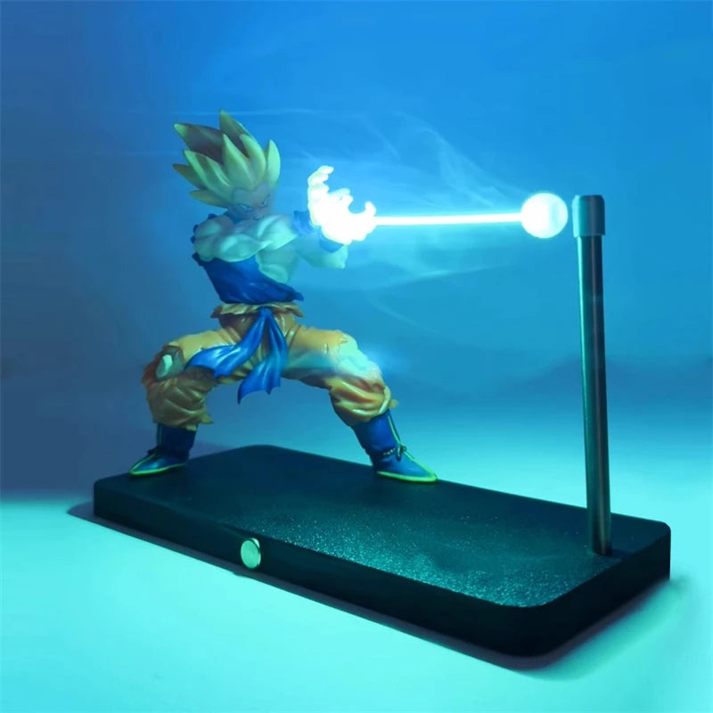DRAGON BALL Son Goku Kamehameha lámpara de noche decoración de escritorio modelo noche anime que rodea juguetes para niños regalo de cumpleaños