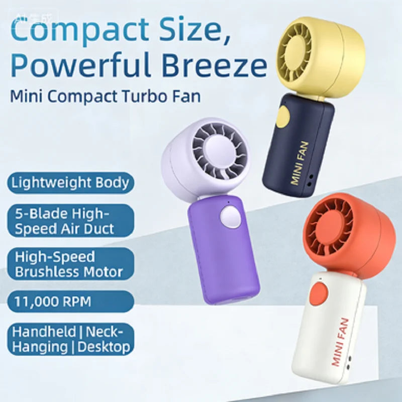 Mini Ventilador Portátil Recargable para Campamento
