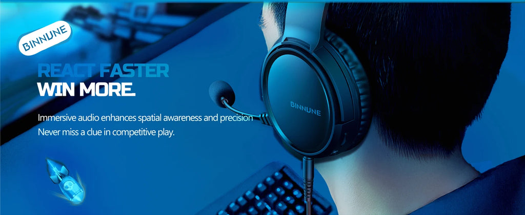 BINNUNE BW02 Auriculares Gaming Bluetooth 5.2