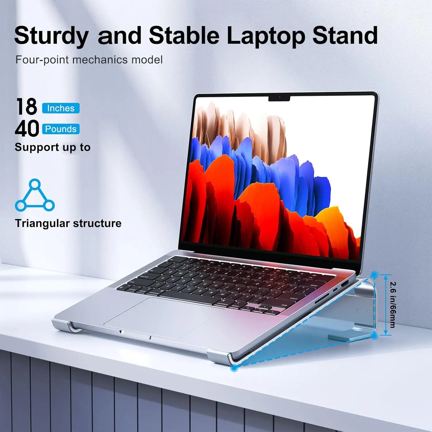 Soporte de Aluminio para Laptop, Base Elevadora para Macbook Pro Air, Dell, HP, Lenovo, Soporte para Computadora Portátil, Accesorios