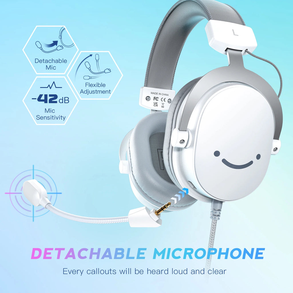 FIFINE-auriculares para juegos USB con sonido envolvente 7,1/conector de 3,5mm/micrófono, auriculares con cable sobre la oreja para PC PS4/5 Xbox Ampligame H9W