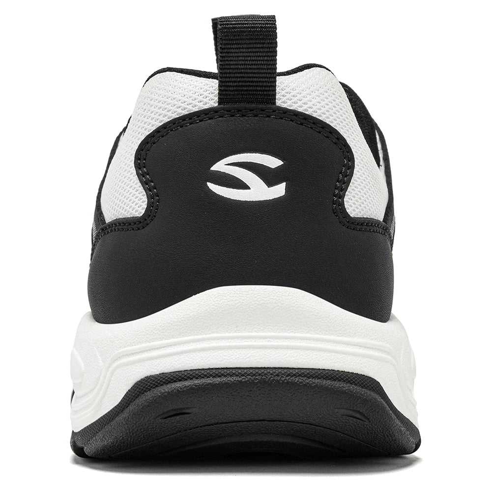 HOBIBEAR Zapatos para caminar con punta ancha, unisex, zapatillas deportivas para exteriores, de cuero artificial, con malla, con cordones, para aumentar la altura, para correr