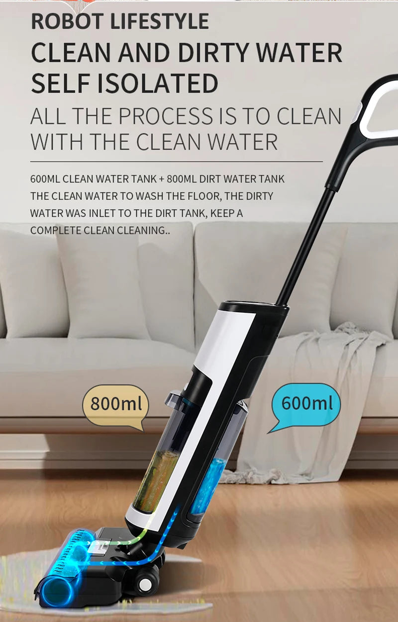 Aspiradora Inalámbrica en Seco y Húmedo RL8Pro, 14000Pa, Multisuperficie