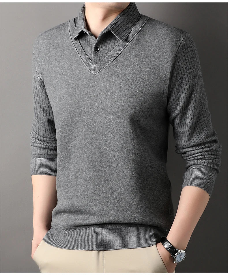 Suéter de Punto a Cuadros para Hombre | Cuello Cuadrado