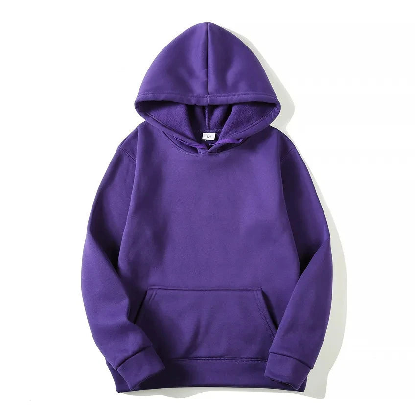 Sudadera con Capucha Casual para Hombre y Mujer, Color Sólido
