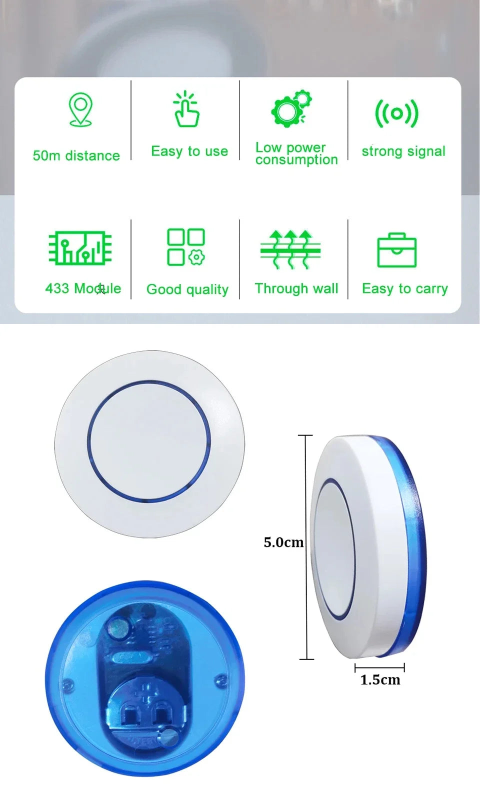 Interruptor de Luz Inalámbrico RF 433MHz con Relé