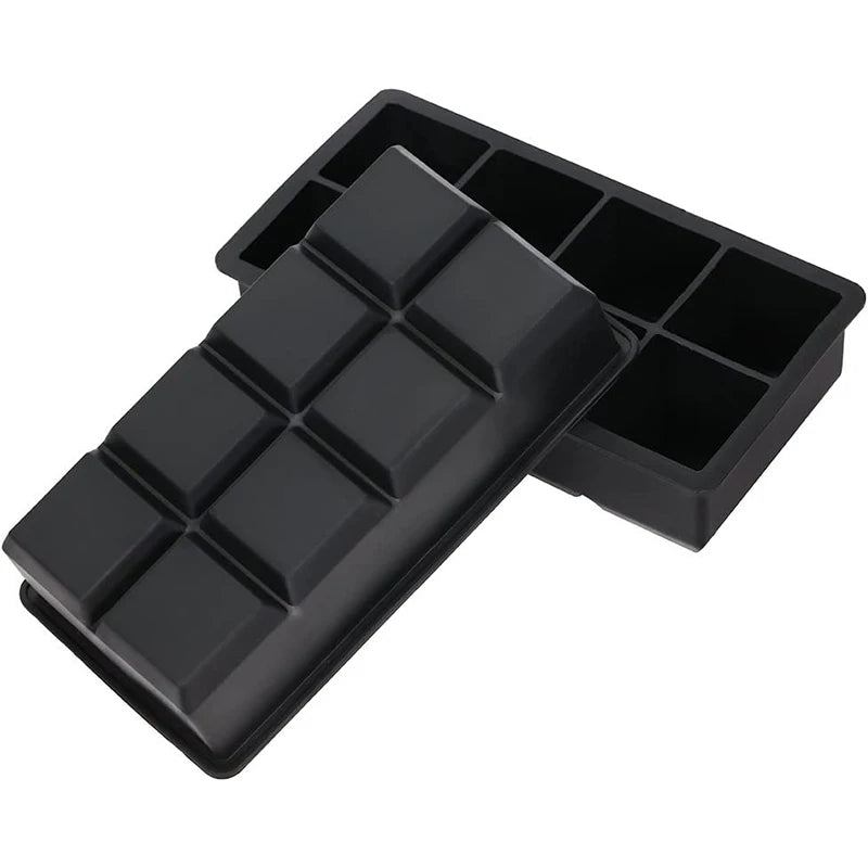 LMETJMA Bandejas grandes para cubitos de hielo con tapas, moldes cuadrados de silicona para cubitos de hielo, moldes para cubitos de hielo sin BPA para cócteles de whisky JT09