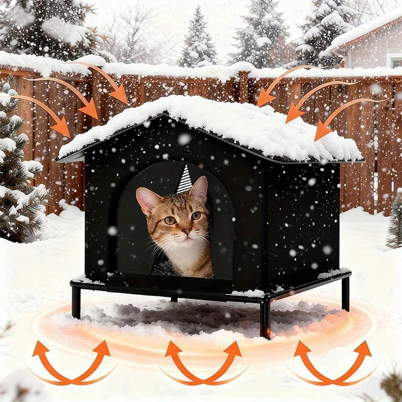 Casa para Gatos de Exterior con Aislamiento Térmico e Impermeable