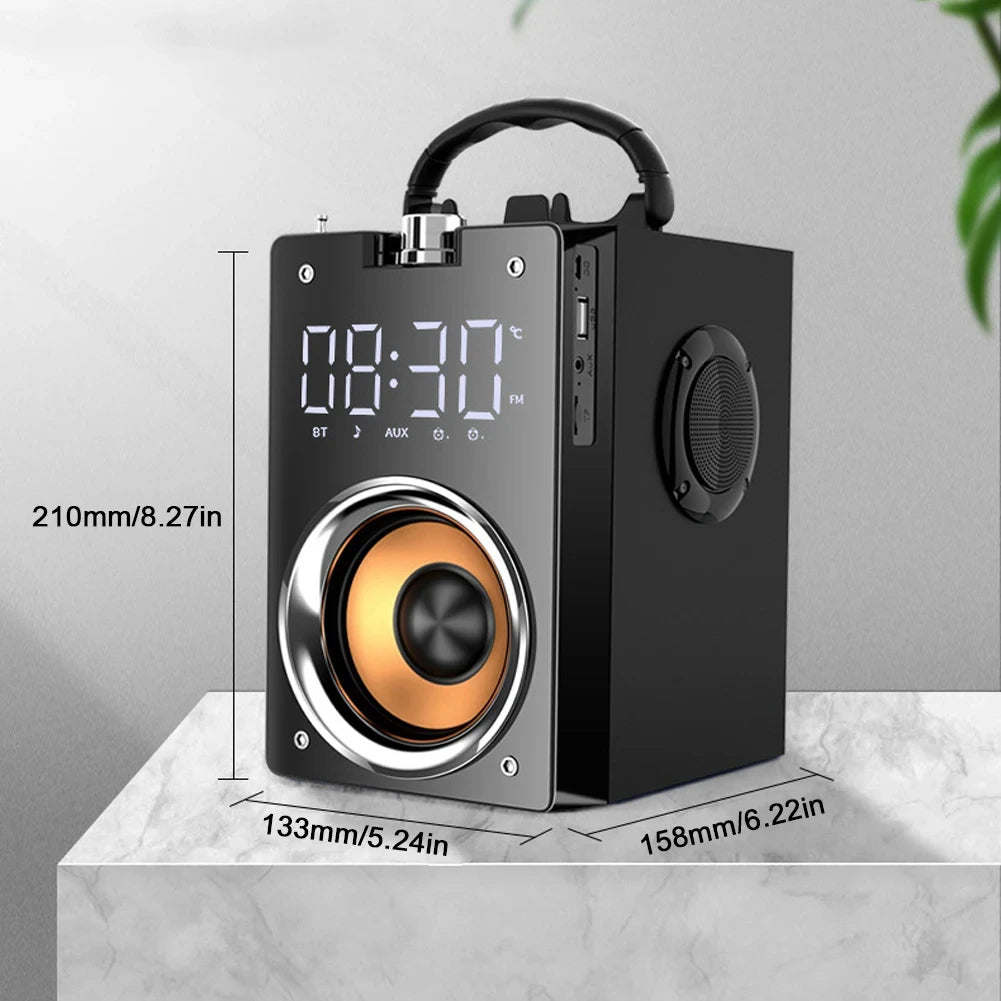 Altavoces Bluetooth inalámbricos de Supergraves de madera, Subwoofer estéreo portátil de alta potencia, Centro de música, soporte TF, Radio FM, HIFI BoomBox