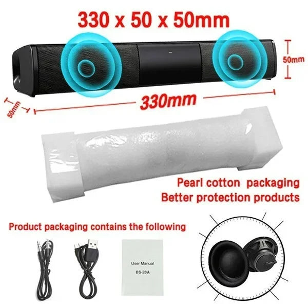 Sistema de sonido de cine en casa, altavoces Bluetooth para ordenador, barra de sonido para TV, Subwoofer, Radio, centro de música, columna Boom Box, 3dhome