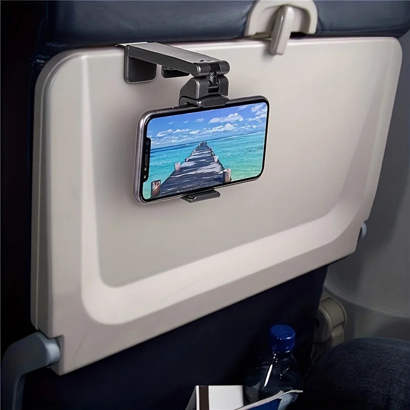 Soporte Universal Giratorio 360 Grados Plegable para Teléfono Móvil, Ideal para Viajes en Avión, Compatible con Teléfonos de 4.7-6.9 Pulgadas, Soporte de Escritorio y Asiento de Coche