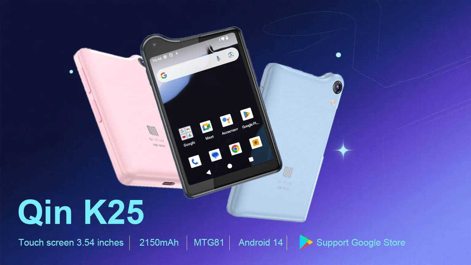 Nuevo Qin F22 Pro pantalla táctil inteligente teléfono Wifi 5G + 3,5 pulgadas 4GB 64GB agregar Google Store Android versión QinGlobal teléfono móvil