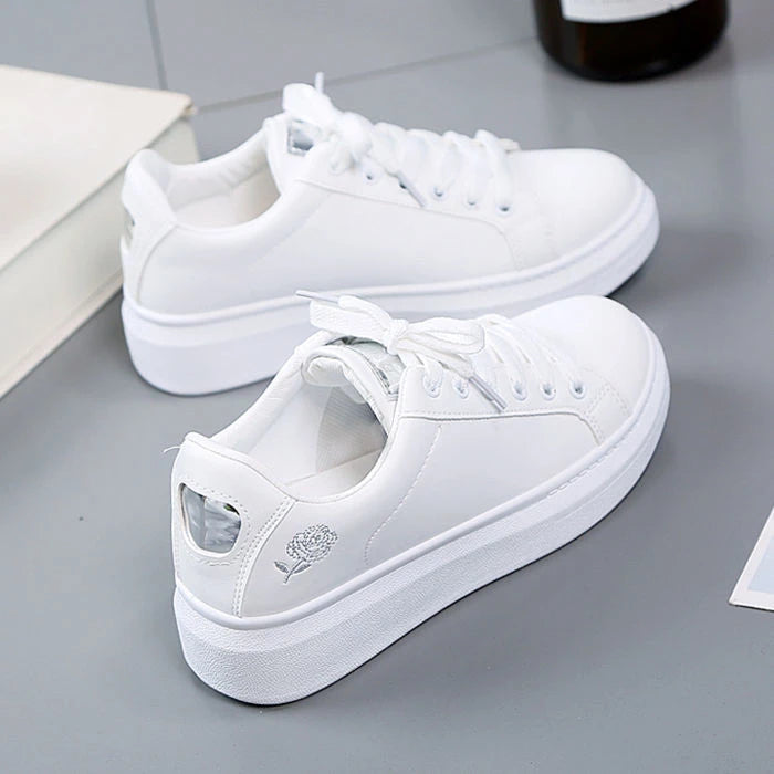 Zapatillas Bordadas con Flores para Mujer | Cuero PU Transpirable