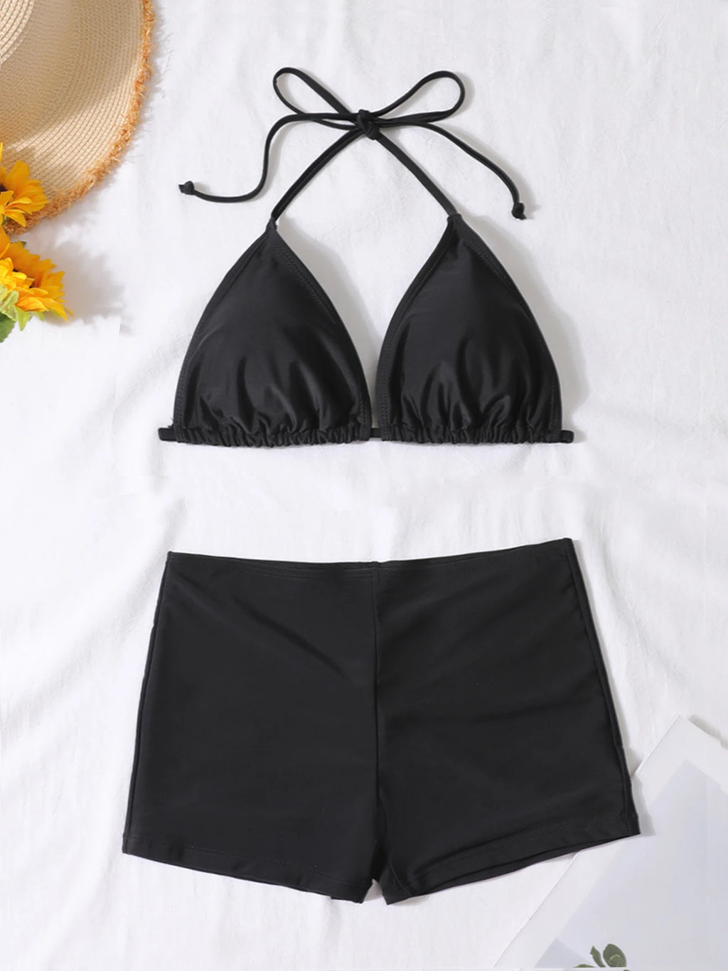 Traje de Baño Bikini para Mujer, Estilo Europeo, Cintura Alta, Dos Piezas, Ropa de Piscina Moderna para Damas