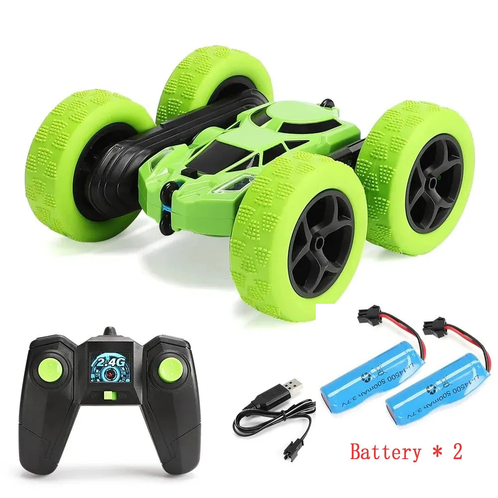 Coche acrobático RC para niños, doble cara, con tapa, 2,4G, Control remoto, rotación derecha 360, todoterreno, regalos de coche RC para niños, adultos y niños