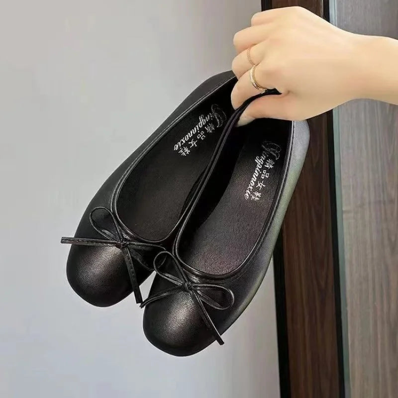 2025 Primavera Verano nueva llegada noche Breeze Flats suave diseño de nudo de lazo viajero versátil zapatos individuales