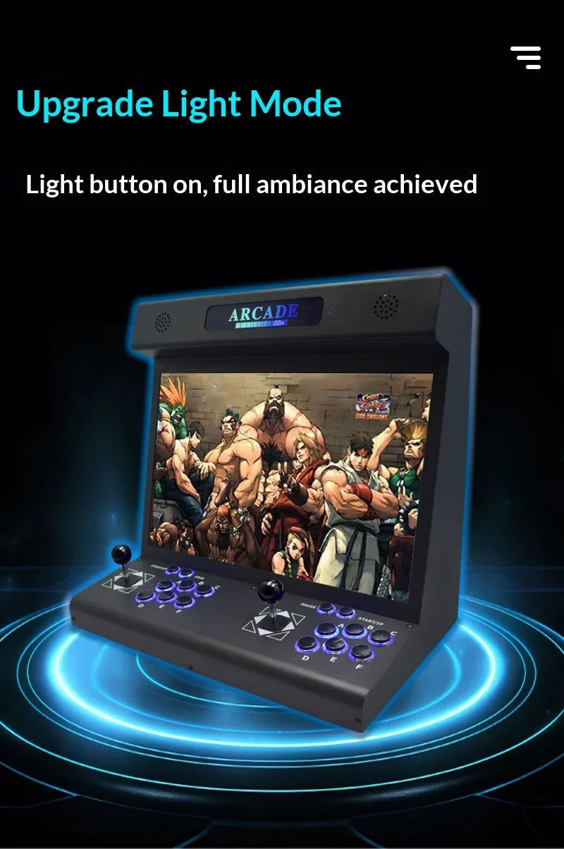 Máquina de juegos de 22 pulgadas, máquina de juegos arcade de escritorio, máquina arcade integrada para el hogar, más de 23000 juegos, compatible con varios idiomas