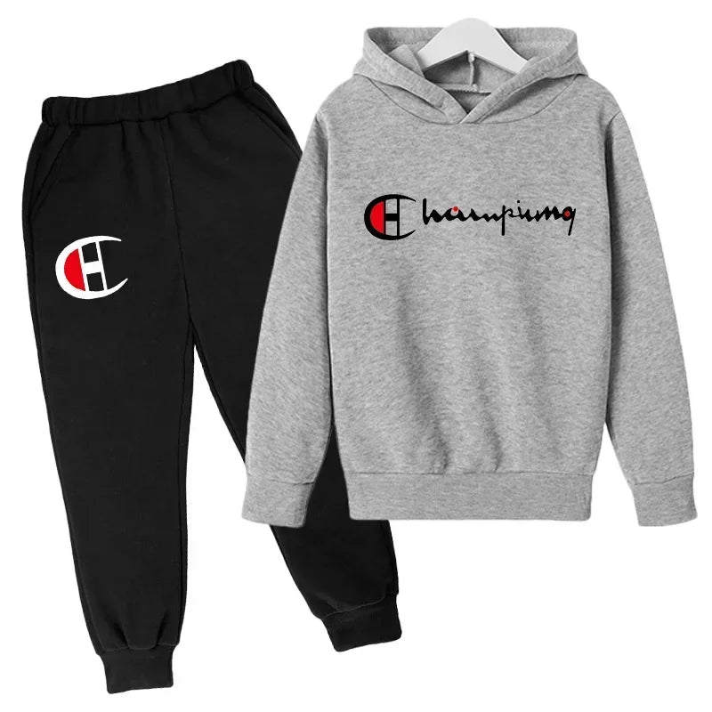 Conjunto buzo con capucha y pantalón deportivo para niños
