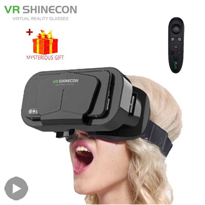 Shinecon-gafas VR con auriculares 3D, dispositivos de realidad Virtual, lentes Viar, gafas para teléfono inteligente, juegos inteligentes, visor móvil