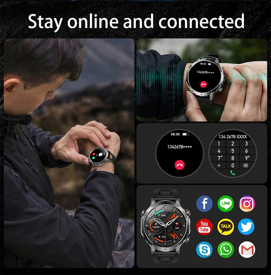 Reloj Inteligente Deportivo con Linterna LED IPX8