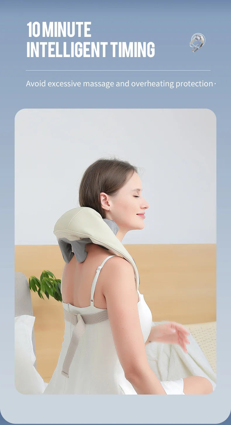 Masajeador Inalámbrico de Cuello y Hombros 26W con Motor