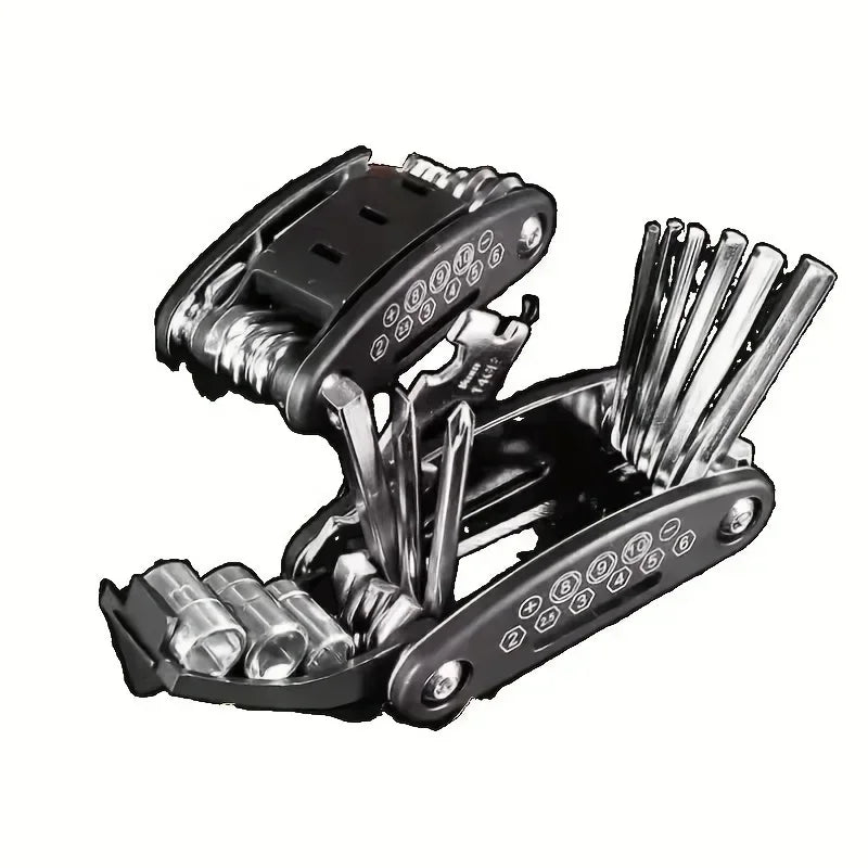 Juego de llaves de tubo 16 en 1, cabezal giratorio antideslizante. Acero Inoxidable Resistente para Reparaciones del Hogar y del Automóvil. Herramienta Fácil y Universal.