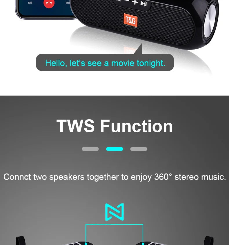 Radio Solar FM para exteriores, altavoz inalámbrico portátil con Bluetooth, caja de sonido de música, Subwoofer, bajo, Aux, PC, TV, ordenador, TV, estéreo Hifi, Mp3