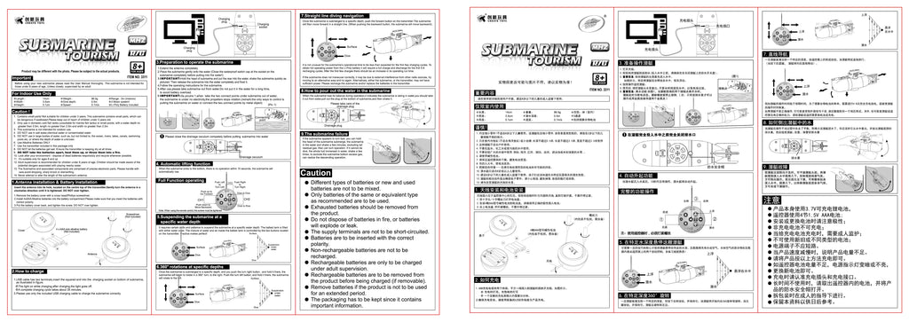Submarino Teledirigido RC Mini Eléctrico Juguete para Niños