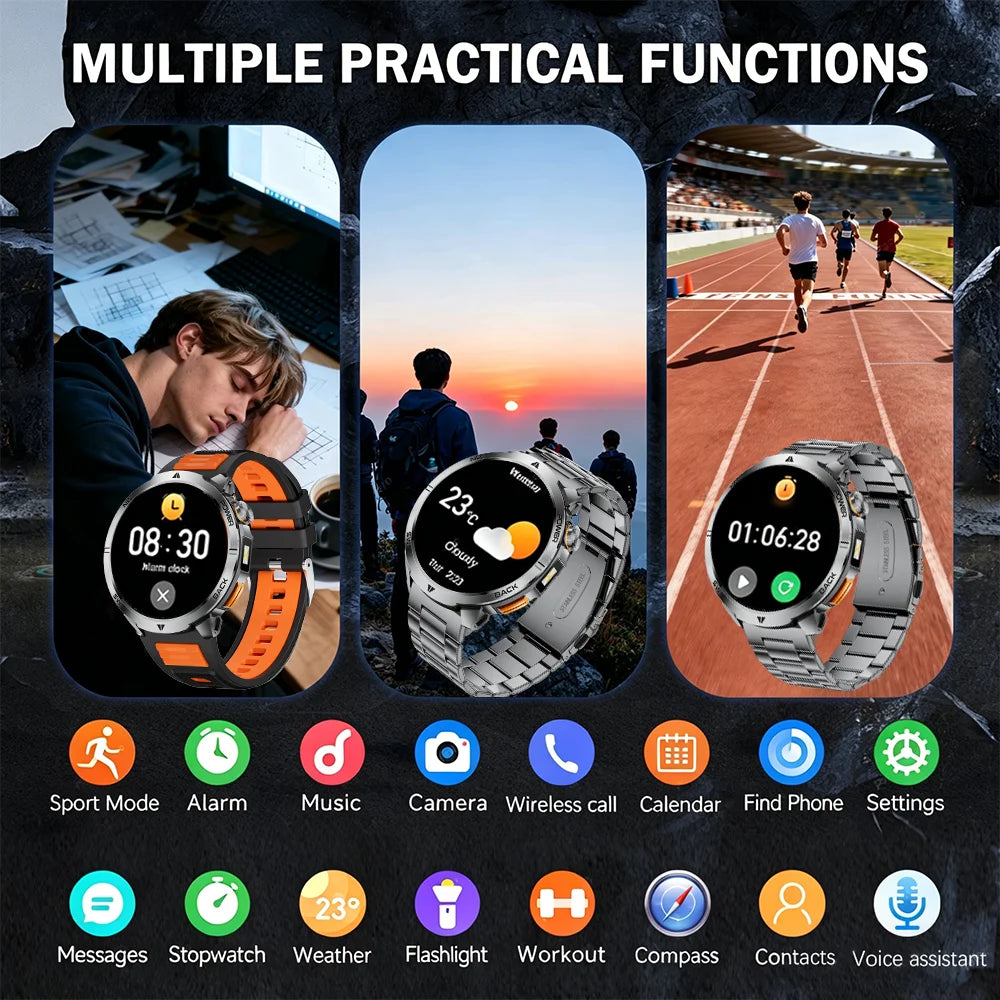 Nuevo Reloj Inteligente T-Rex3 Ultra 2026 con Batería Grande de 1000 mAh, GPS, Resistente al Agua IP68, Linterna LED, Brújula, para Actividades al Aire Libre, Regalo