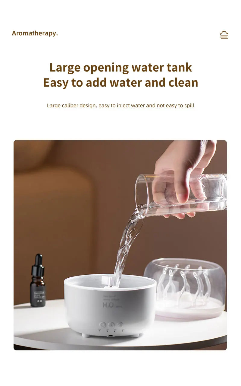 Humidificador de aire para dormitorio, difusores de aromaterapia ultrasónicos giratorios de hierba marina de 280ML, generador de niebla, aroma de aceite esencial de fragancia