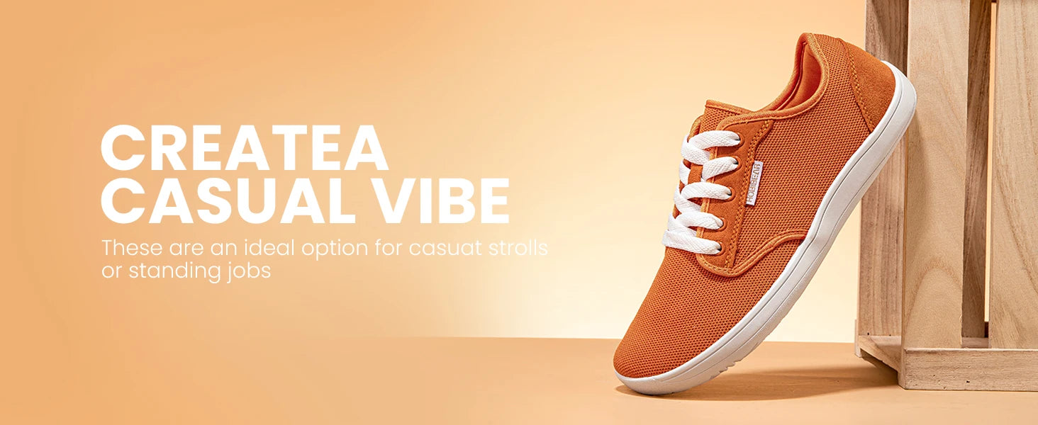 HOBIBEAR Zapatos minimalistas descalzos Unisex Punta ancha Zero Drop Zapatillas para caminar Zapatos ligeros y transpirables de malla