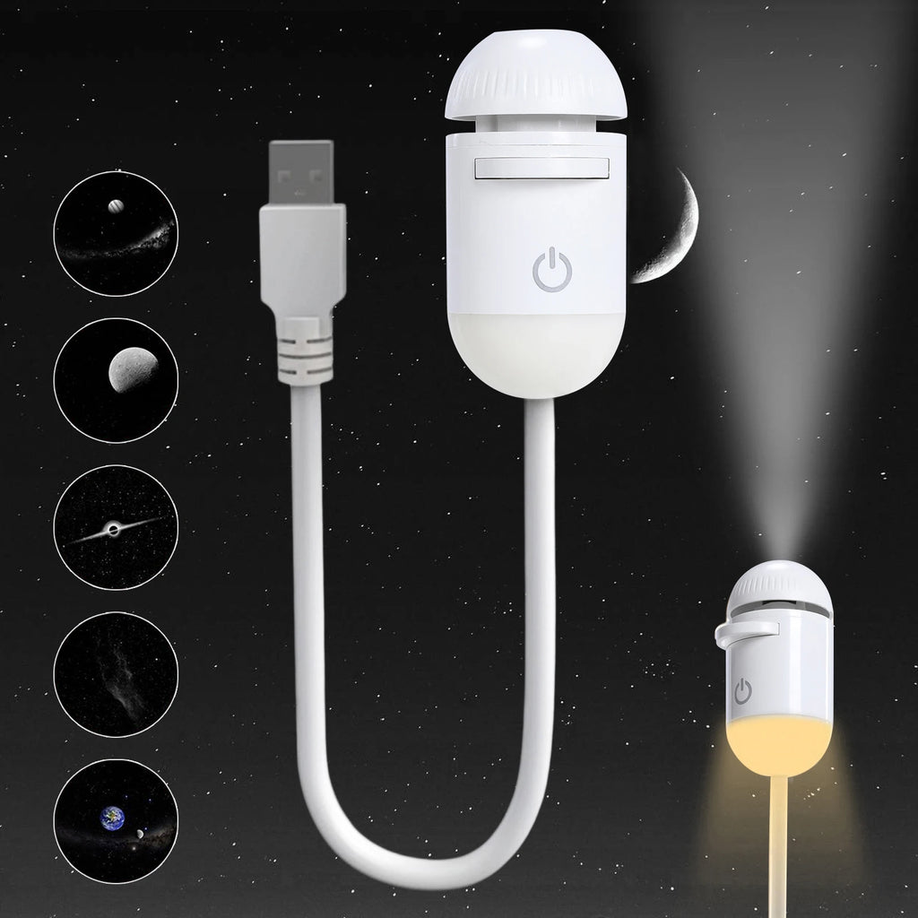Mini Galaxy 360 2 en 1 °   Lámpara ambiental giratoria LED con proyección de cielo estrellado, proyector USB de galaxia, luz nocturna para fiestas, decoración del hogar con diseño de Saturno